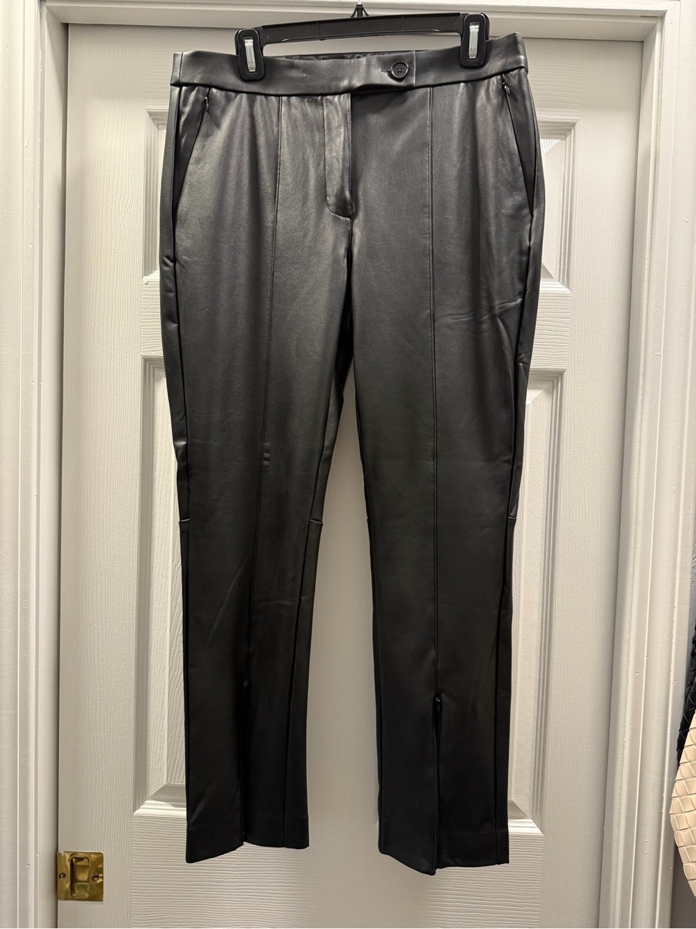 Maeve Black Faux Leather Men's Dress Pants